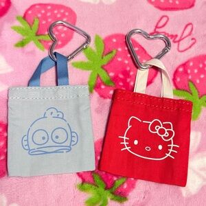 Sanrio Puroland Tokyo Hello Kitty Hangyodon Mini Bag Keychain Set NWOT Blind Box